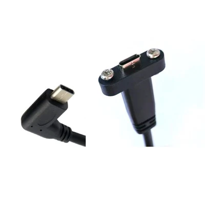 産業用パネルマウント USB C ケーブル ライトアングル